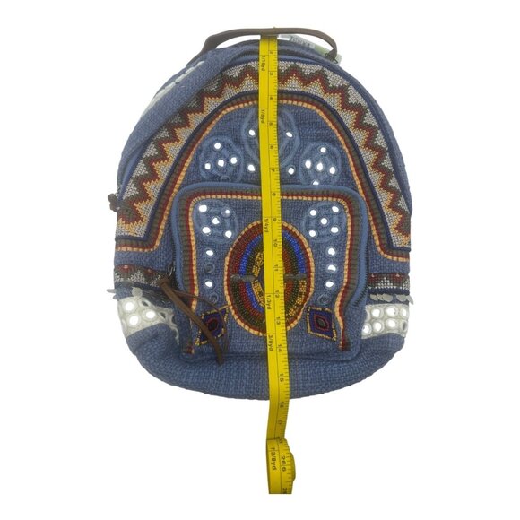 Sam Edelman Womens Denim Indie Boho Rashida Woven Beaded Backpack NWT 1/2 Price - Picture 9 of 9